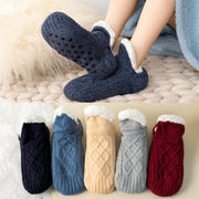 Winter Thickened Fleece Home Floor Socks Warm Fleece Insulated Unisex Adult Dot Glue Socks Indoor Slipper Socks